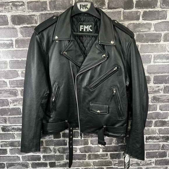 NWT FMC Superstar Men's Motorcycle Leather Jacket - Picture 1 of 16